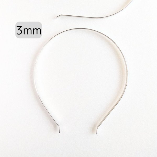 画像1: カチューシャ シルバー3mm(100個) (1)