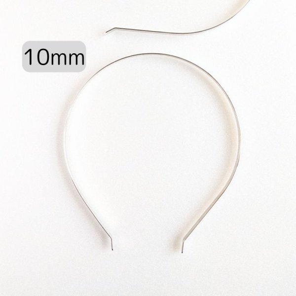 画像1: カチューシャ シルバー10mm(100個) (1)
