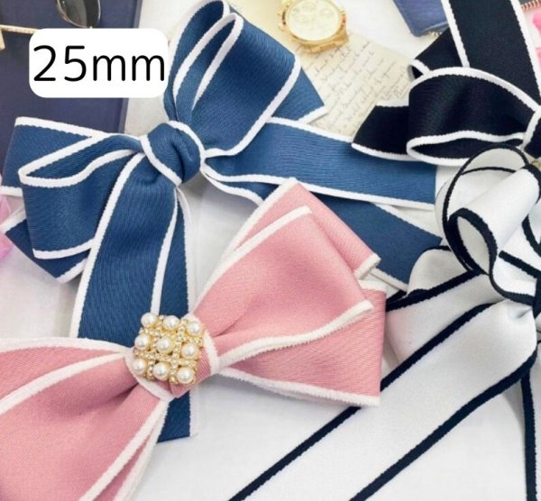画像1: ツートンシルキー生地リボン25ｍｍ10yd（約9ｍ） (1)