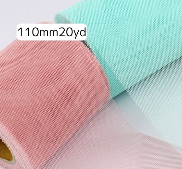 画像1: 無地チュール（シャー）リボン110mm20yd(約18m) (1)