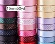 画像1: 小さい水玉サテンリボン15ｍｍ50yd（45ｍ） (1)