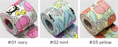 画像1: チューリップと猫生地リボン40mm5yd（約4.5m)