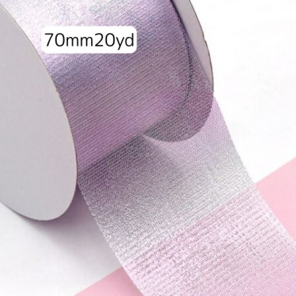 画像1: オーロラパール幅広生地リボン70mm20yd（約18m） (1)
