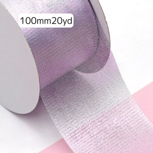 画像1: オーロラパール幅広生地リボン100mm20yd（約18m） (1)